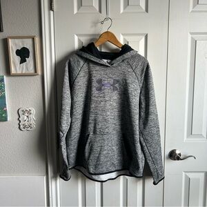 Under Armour grey purple logo pullover hoodie